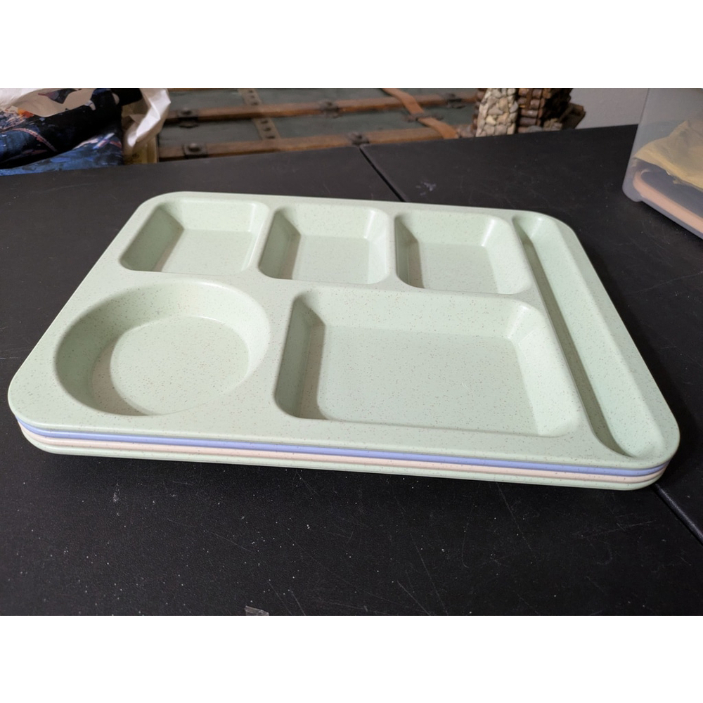 5 Speckled melamine Plastic Lunch Trays - Picture 5 of 5